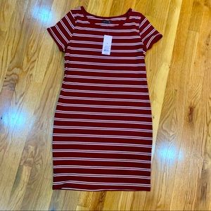 NWT Target Wild Fable red striped rib-knit t-shirt dress - size M